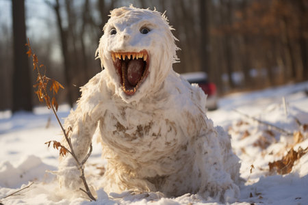 very angry snowman Generative AIの素材