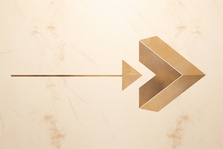 a beige, sand stone, golden, simple, arrow pattern, geometric digital painting backdrop, Generative AIの素材
