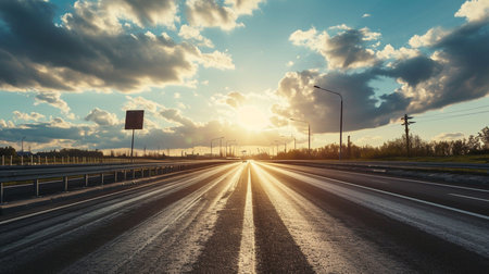 empty highway, wanderlust, Generative AIの素材