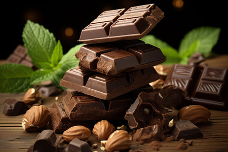 chocolate, mint and nuts, Generative AIの素材
