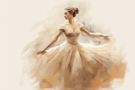 ballerina dancing, sketch, realistic on a light background in the rococo style , , Generative AIの素材
