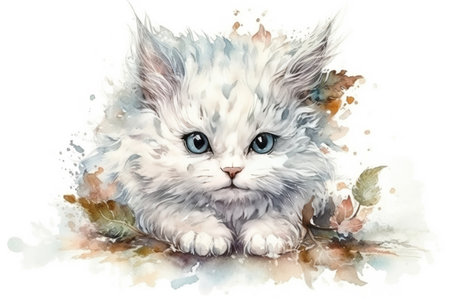white turkish angora cat
, watercolor style, Generative AIの素材