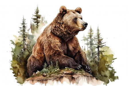 bear in the forest watercolor
, watercolor style, Generative AIの素材