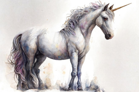 unicorn on white background
, watercolor style, Generative AIの素材