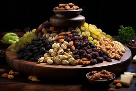 nuts and dried fruits, Generative AIの素材