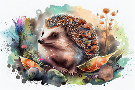 hedgehog watercolor
, watercolor style, Generative AIの素材