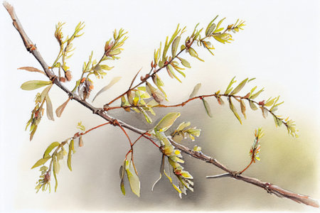 willow branch, watercolor, illustration
, watercolor style, Generative AIの素材