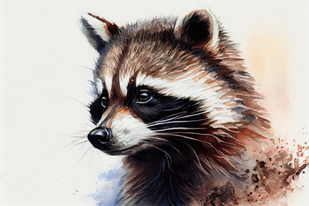 raccoon on white background
, watercolor painting , Generative AIの素材