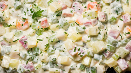 background of salad with mayonnaise,
Generative AIの素材