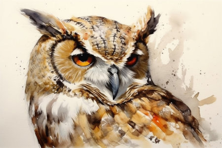 owl portrait watercolor,
, watercolor style, Generative AIの素材