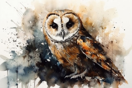 owl portrait watercolor,
, watercolor style, Generative AIの素材