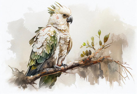 white parrot
, watercolor painting , Generative AIの素材