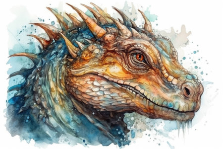 portrait of a dragon on a white background
, watercolor style, Generative AIの素材
