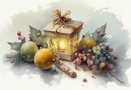 New Year's gift box watercolor
  Generative AIの素材