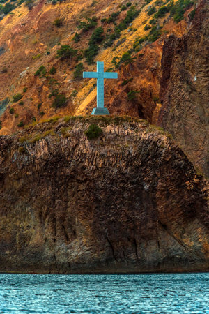 Rock of the Holy Appearance at Cape Fiolent in the Balaklava district of the city of Sevastopol, Crimeaの写真素材