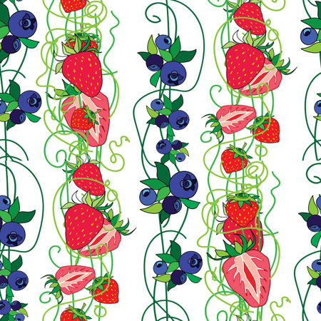 seamless pattern with the image of berriesのイラスト素材