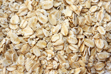 Close up of flake oatmeal for background usage