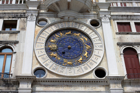 	 Astronomical St. Mark's Clock in the Clocktower on the Piazza San Marco, Venice, Italy