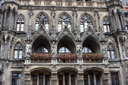 Germany - July 19, 2012: The New Town Hall  Neues Rathaus at Marienplatz in Munich, Bavaria, Germanyのeditorial素材