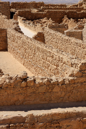 Ruins of ancient Masada fortress in Israelのeditorial素材