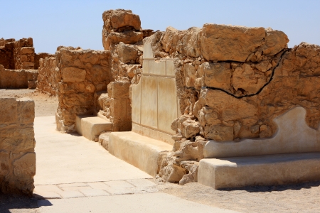 Ruins of ancient Masada fortress in Israelのeditorial素材