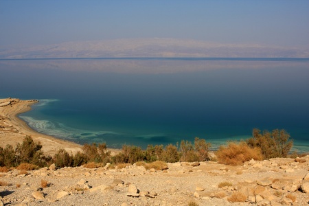 Photo of the coast of the Dead sea, Israelの写真素材