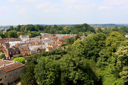 View from the Warwick castle over Warwick, England