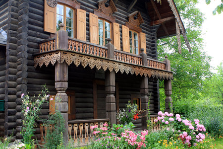 Typical house in the Russian Colony Alexandrowka, Potsdam, Germanyのeditorial素材