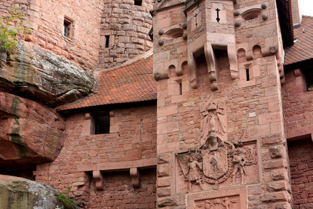 Chateau du Haut-Koenigsbourg, medieval castle at Orschwiller, Alsace, Franceのeditorial素材