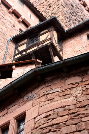 Chateau du Haut-Koenigsbourg, medieval castle at Orschwiller, Alsace, Franceのeditorial素材