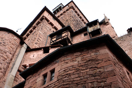 Chateau du Haut-Koenigsbourg, medieval castle at Orschwiller, Alsace, Franceのeditorial素材