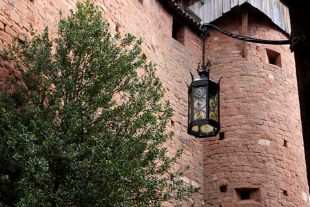 Chateau du Haut-Koenigsbourg, medieval castle at Orschwiller, Alsace, Franceのeditorial素材