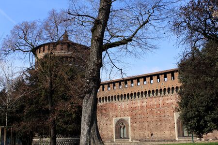 Sforza Castle Castello Sforzesco is a castle in Milan, Italy, was built in the 15th century by Francesco Sforza, Duke of Milan.のeditorial素材