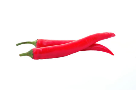 Hot chili peppers isolated on white   Clipping Path