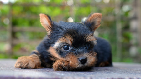 yorkshire terrier puppyの写真素材