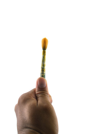 Paint brushes on whiteの写真素材