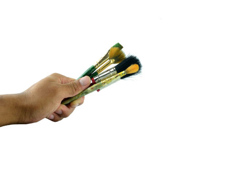 Paint brushes on white