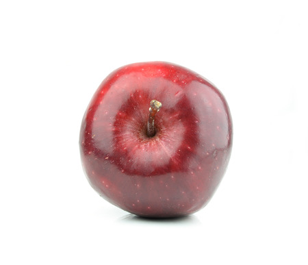 Fresh red apple on a white backgroundの写真素材