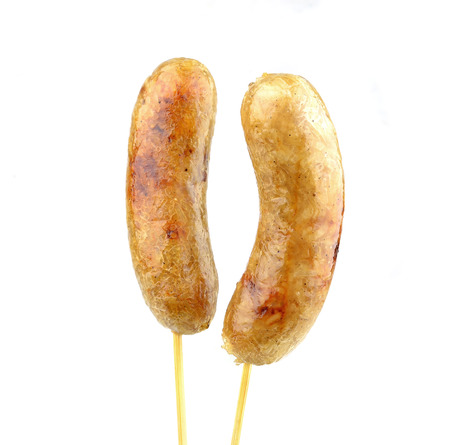 German sausage isolated on a white backgroundの写真素材