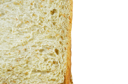 Brown bread slice isolated on white background