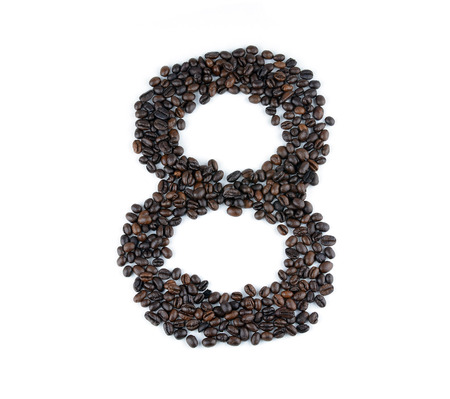 Coffee Beans Model number 8 isolated on white background の写真素材