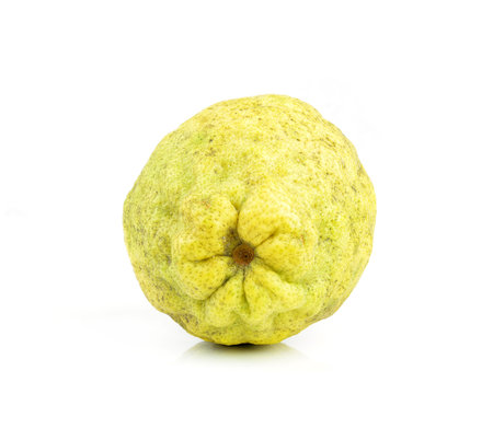 Yellow ripe lemon isolated on a white