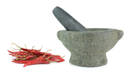 red chile & mortarの写真素材