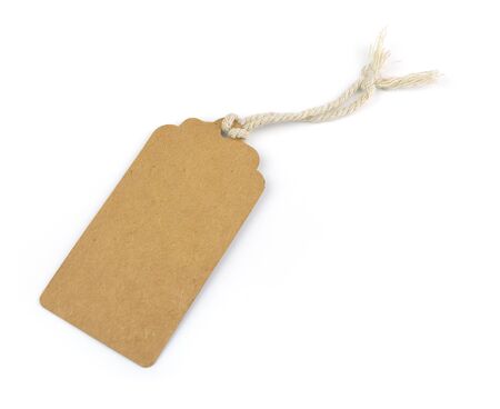 Write a paper label isolated on white background.の写真素材