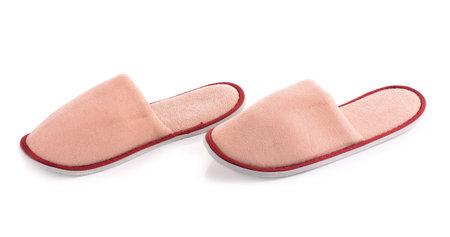 House slippers isolated on white background.の写真素材