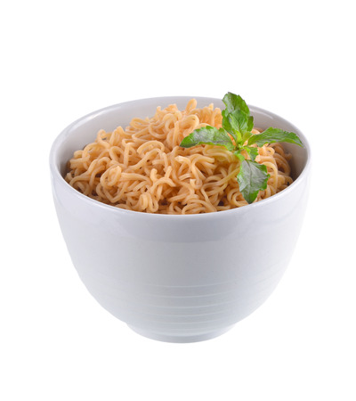 Noodles isolated on whiteの写真素材