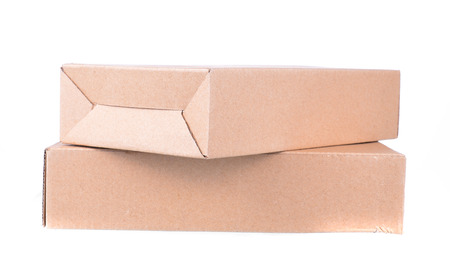 Brown carton box isolated on white background.の写真素材