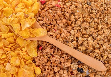 corn flakes isolated on white background の写真素材