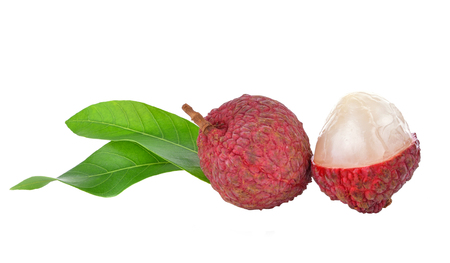 Lychee on a white backgroundの写真素材