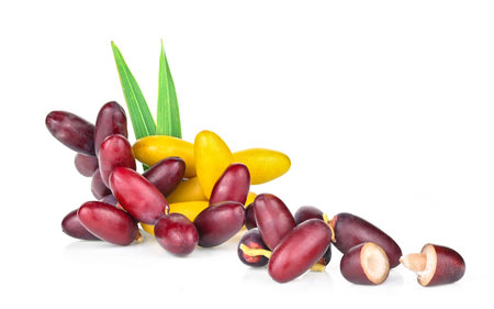 Bunch of Fresh Date Fruit Isolated on White Background